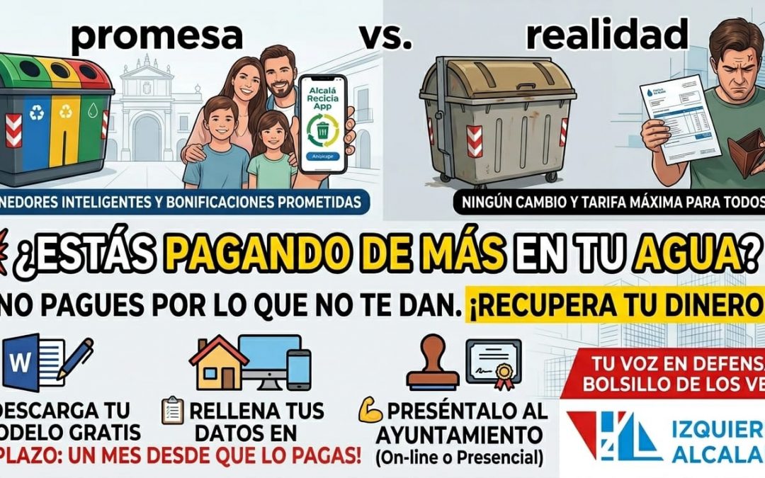 Izquierda Alcalareña celebra que la presión ciudadana haya obligado al Ayuntamiento a poner en marcha el sistema de contenedores inteligentes, y llama a seguir presentando recursos hasta que todos los vecinos puedan beneficiarse de las bonificaciones